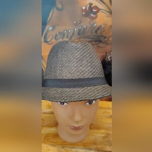 Stylish Gray Fedora Hat with Black Band